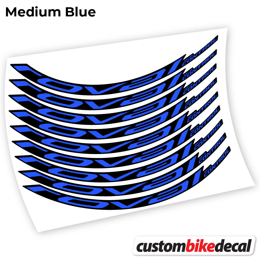 Adesivi Cerchi MTB Roval Control Carbon 2021 in vinile - Blu Medio