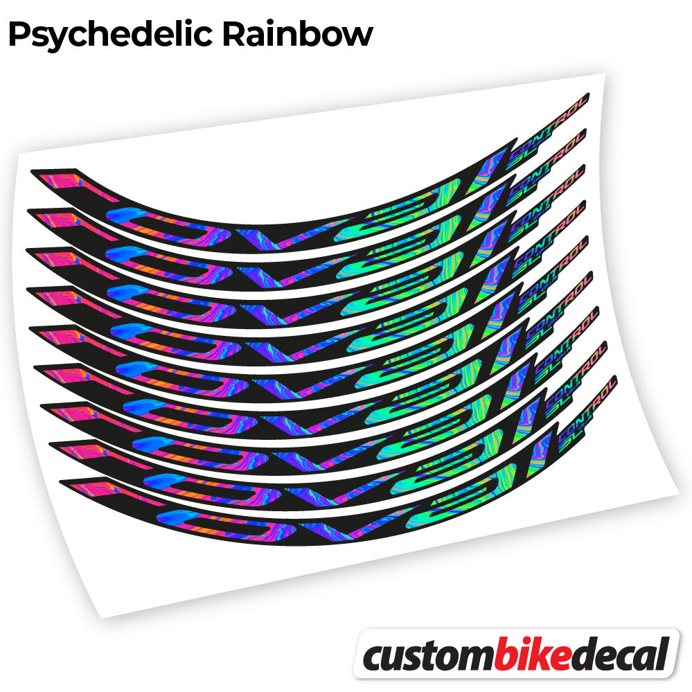 Adesivi Cerchi MTB Roval Control SL 2021 in vinile - Arcobaleno Psichedelico