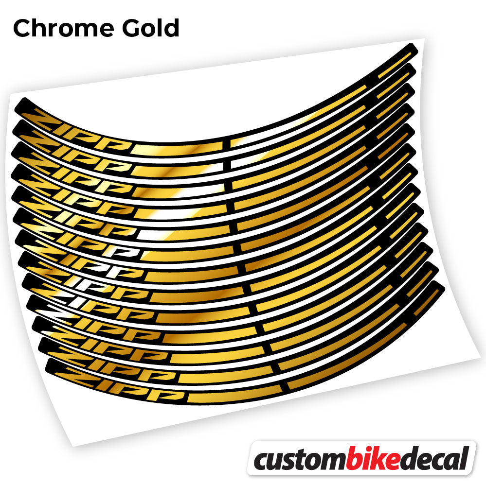 Adesivi Cerchi MTB Zipp in vinile - Oro Cromato