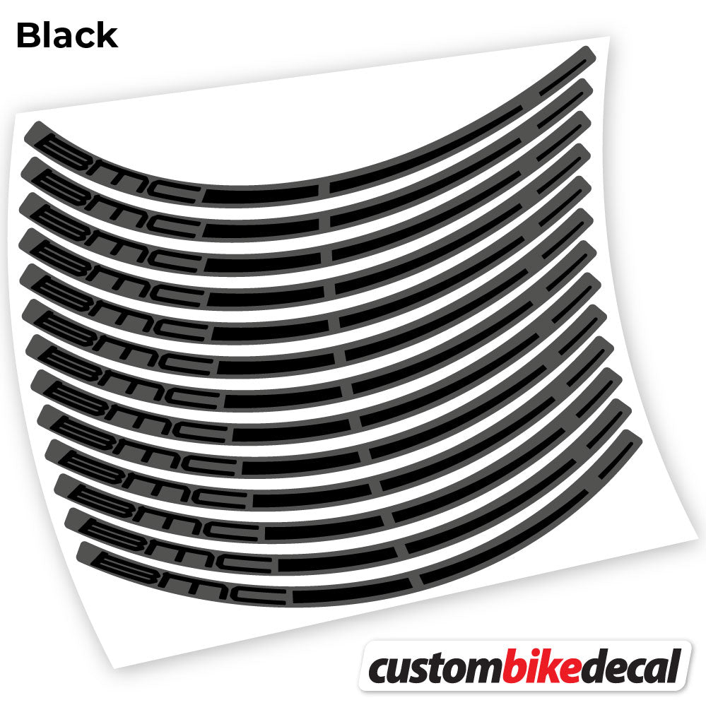 Adesivi Cerchi MTB BMC in vinile - Nero
