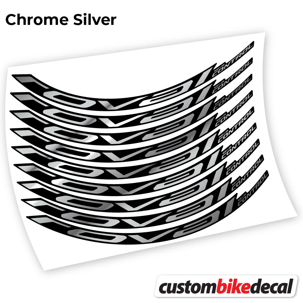 Adesivi Cerchi MTB Roval Control Carbon 2021 in vinile - Argento Cromato