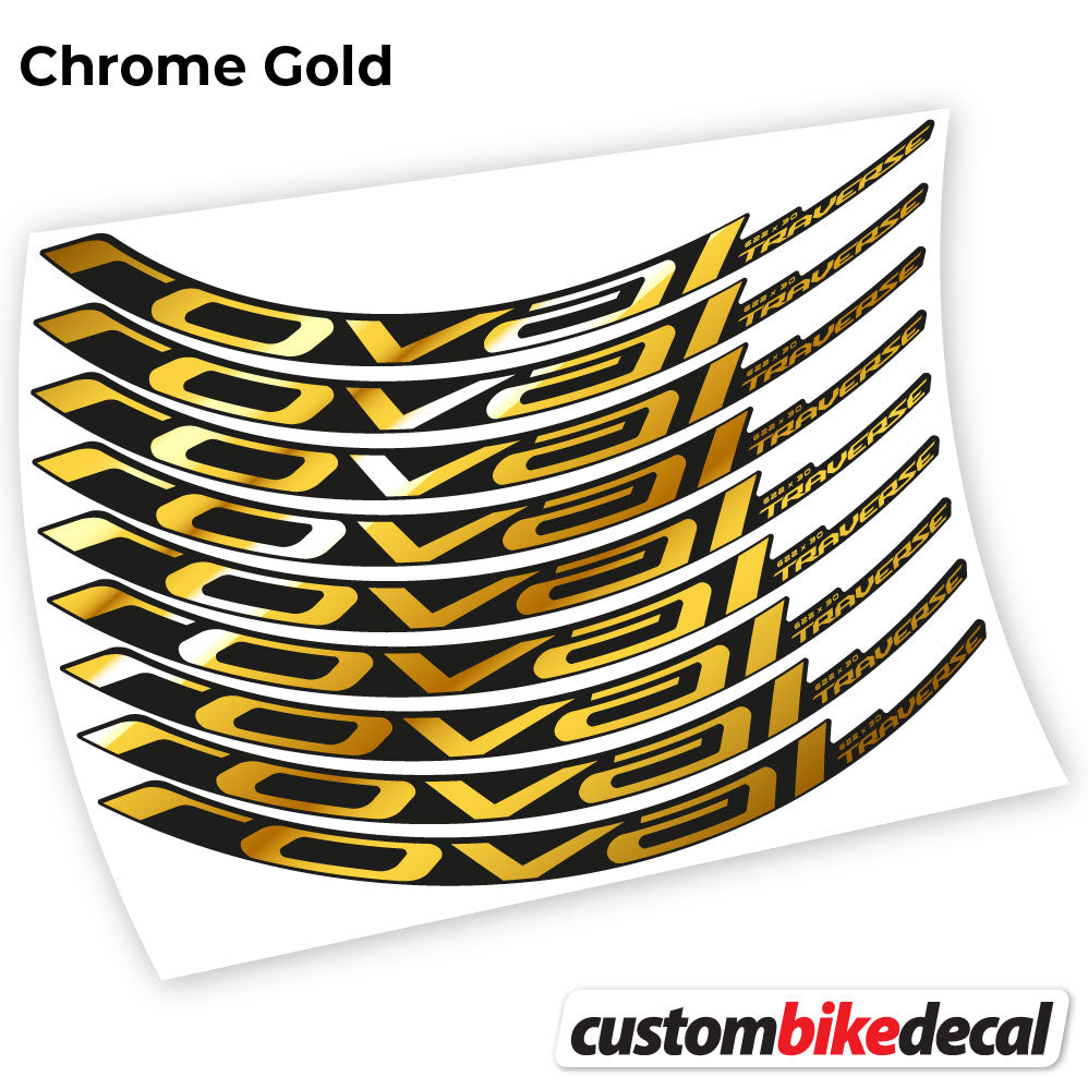 Adesivi Cerchi MTB Roval Traverse Carbon 2021 in vinile - Oro Cromato