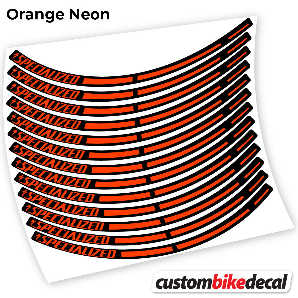 Adesivi Cerchi MTB Specialized in vinile - Arancione Neon