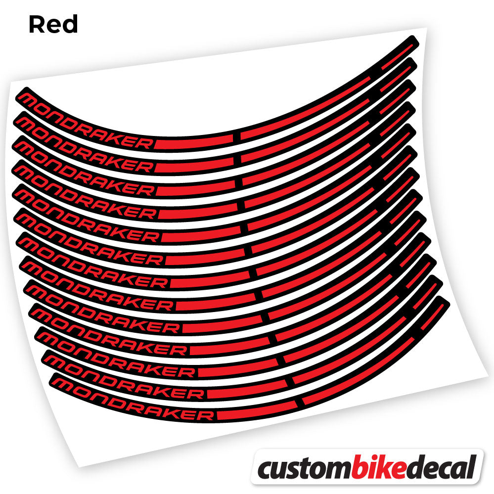 Adesivi Cerchi MTB Mondraker 29" in vinile - Rosso