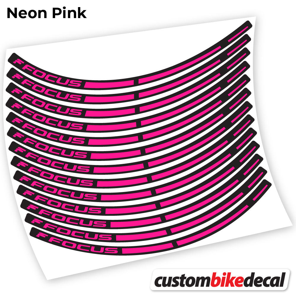 Adesivi Cerchi MTB Focus in vinile - Rosa Neon