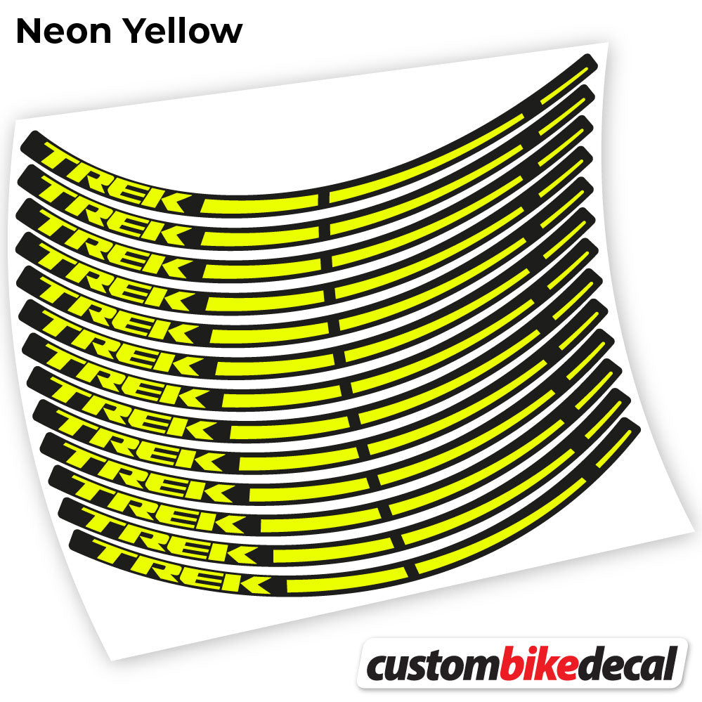Adesivi Cerchi MTB Trek in vinile - Giallo Neon