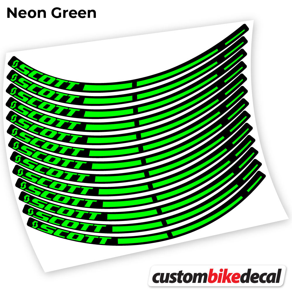 Adesivi Cerchi MTB Scott in vinile - Verde Neon