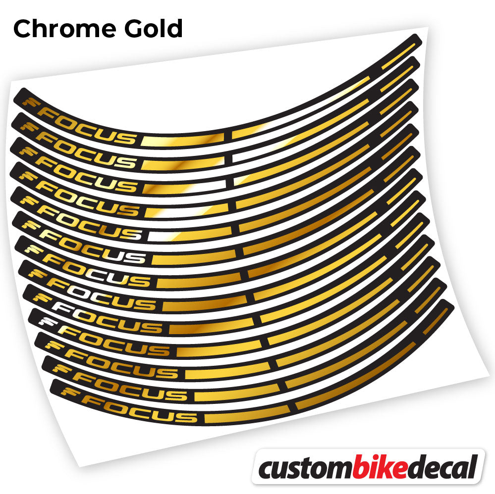 Adesivi Cerchi MTB Focus in vinile - Oro Cromato
