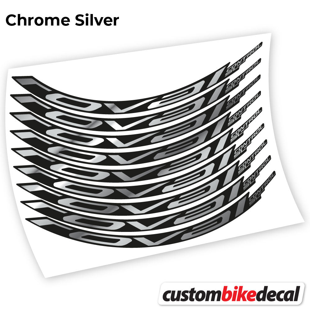Adesivi Cerchi MTB Roval Control SL 2021 in vinile - Argento Cromato