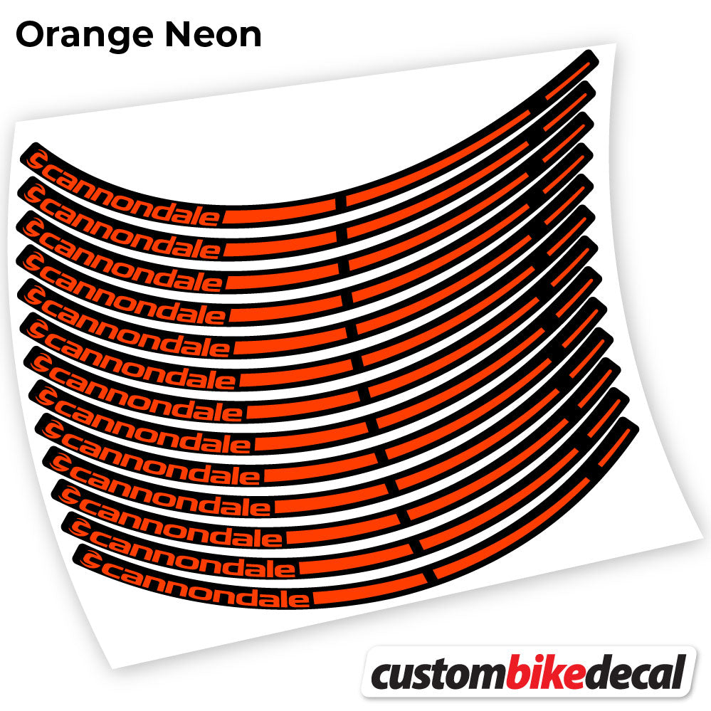 Adesivi Cerchi MTB cannondale in vinile - Arancione Neon