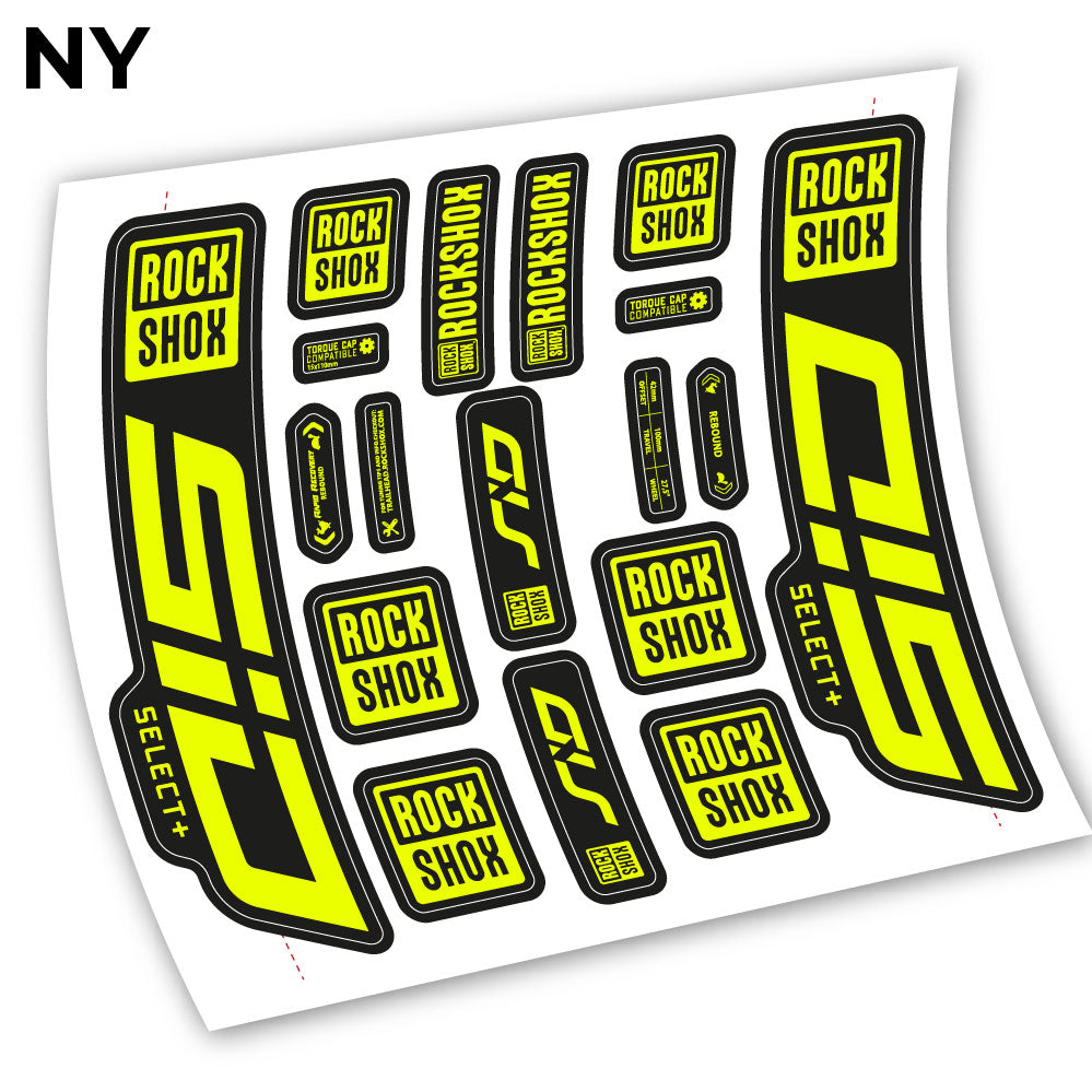 Adesivi Forcella Sid Select Plus 2021 27.5" in vinile - Giallo Neon