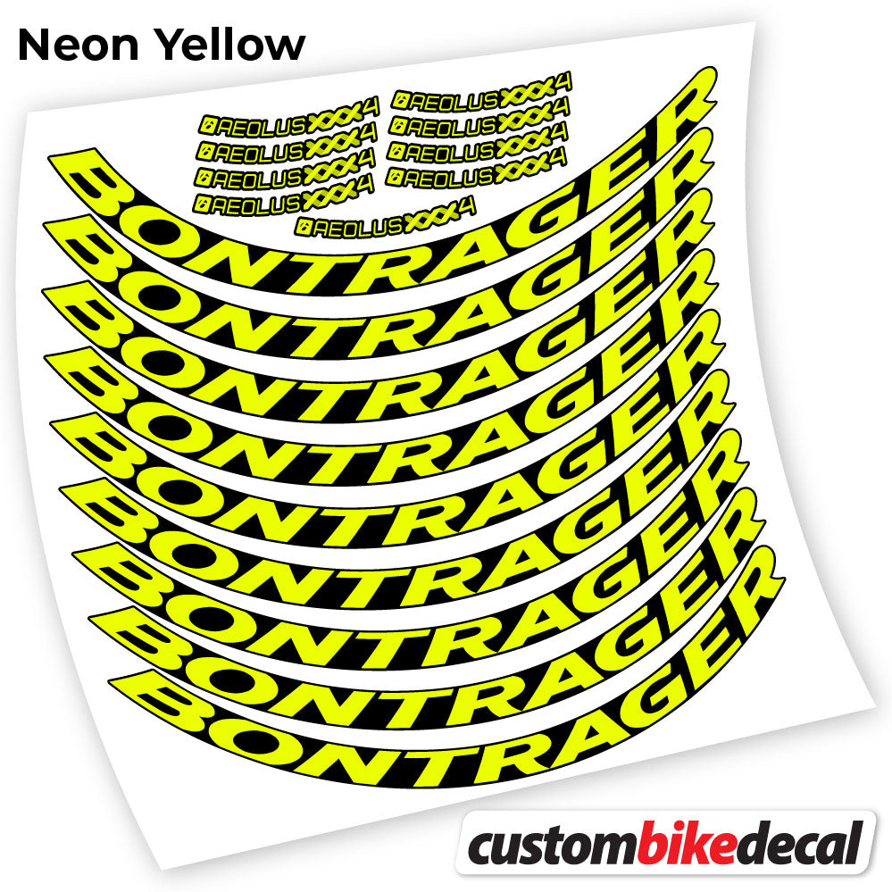 Adesivi Cerchi Bici da Corsa Bontrager Aeolus XXX4 Disc 45 mm in vinile - Giallo Neon