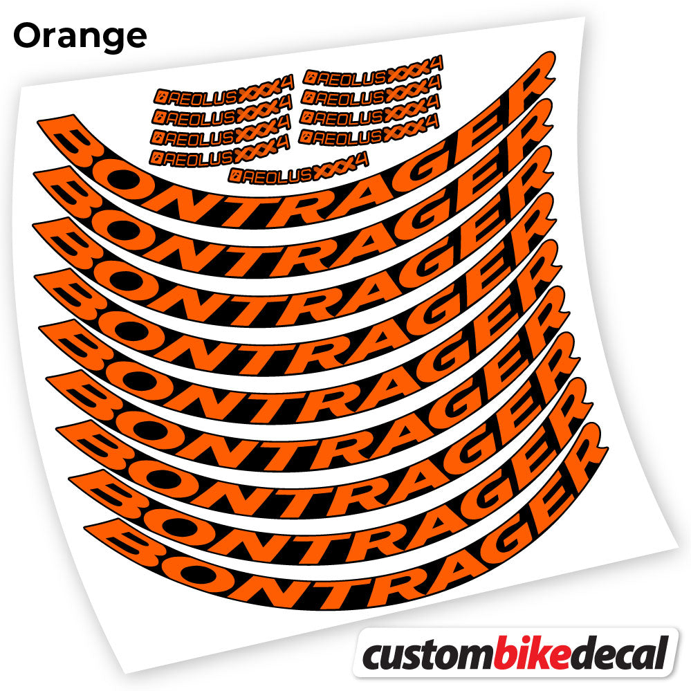 Adesivi Cerchi Bici da Corsa Bontrager Aeolus XXX4 Disc 45 mm in vinile - Arancione