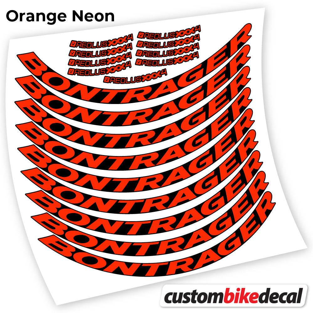 Adesivi Cerchi Bici da Corsa Bontrager Aeolus XXX4 Disc 45 mm in vinile - Arancione Neon