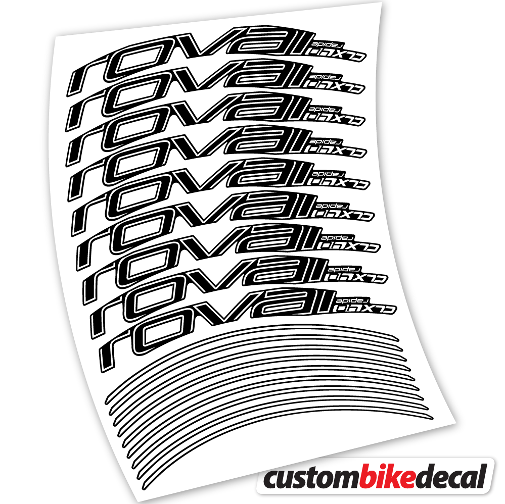 Adesivi Cerchi Bici da Corsa Roval Rapide CLX40 Track brake 40 mm in vinile