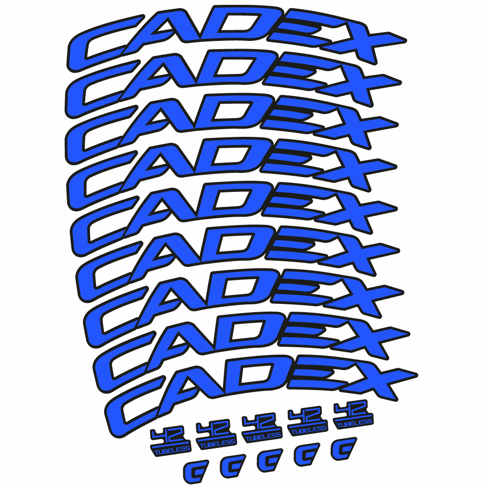 Adesivi Cerchi Bici da Corsa CADEX 42 Tubeless Shoe Brake 42 mm in vinile