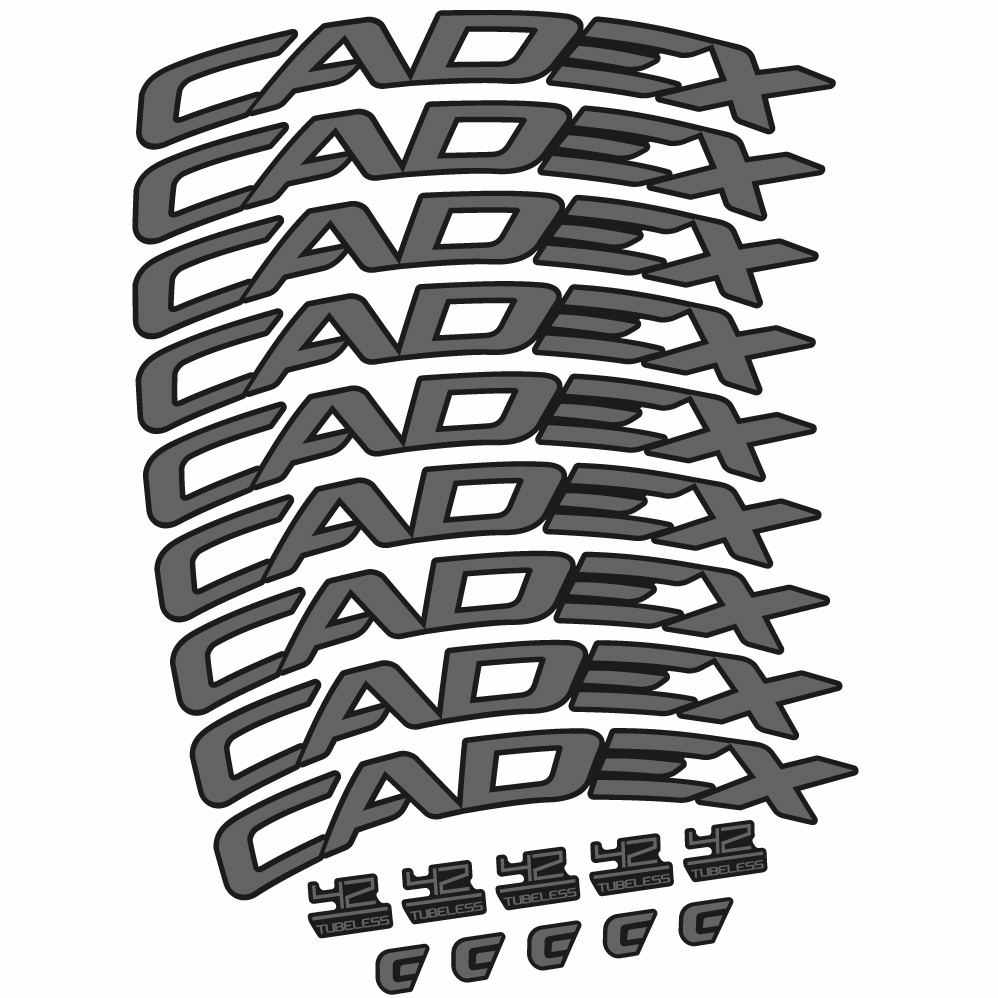 Adesivi Cerchi Bici da Corsa CADEX 42 Tubeless Shoe Brake 42 mm in vinile