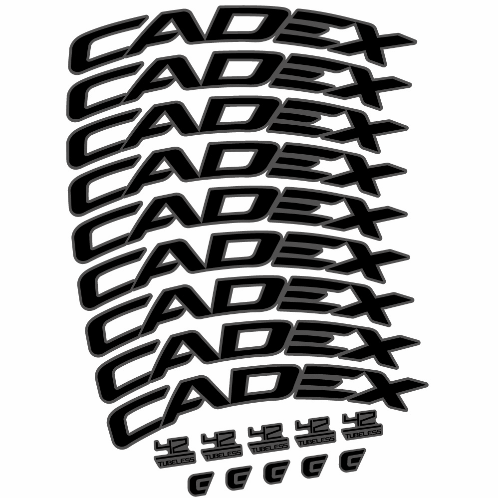 Adesivi Cerchi Bici da Corsa CADEX 42 Tubeless Shoe Brake 42 mm in vinile