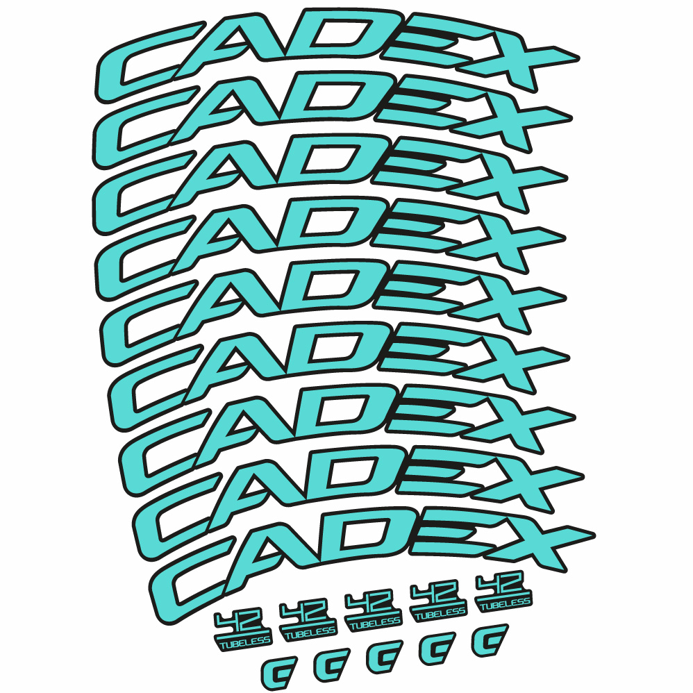 Adesivi Cerchi Bici da Corsa CADEX 42 Tubeless Shoe Brake 42 mm in vinile