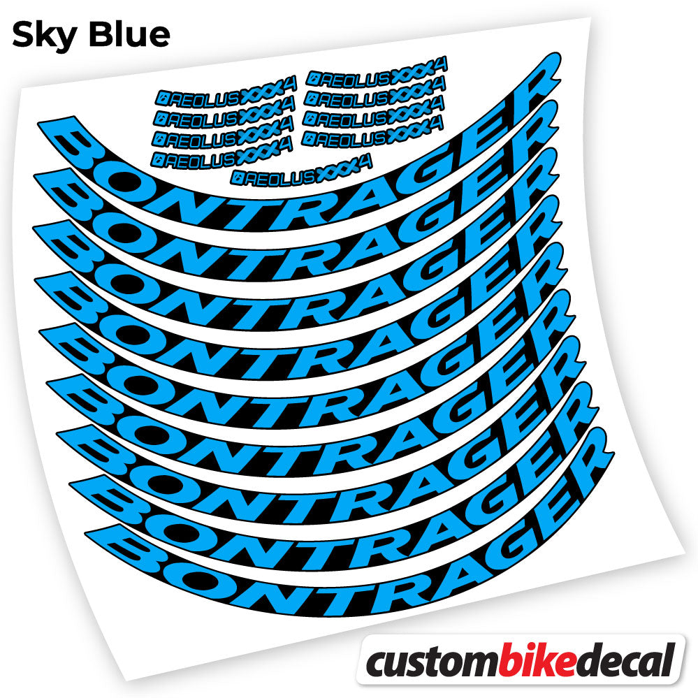 Adesivi Cerchi Bici da Corsa Bontrager Aeolus XXX4 Disc 45 mm in vinile - Azzurro Cielo