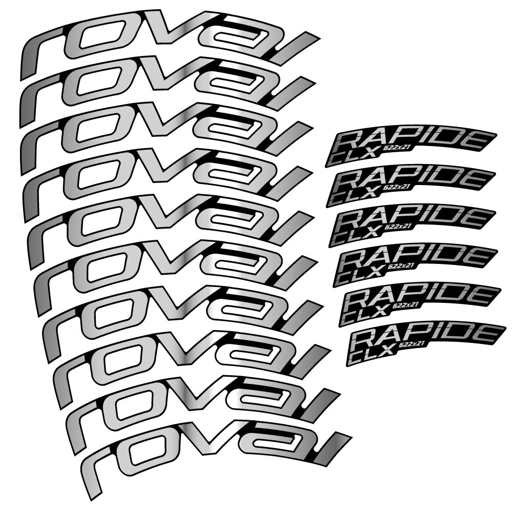 Adesivi Cerchi Bici da Corsa Roval Rapide CLX 2 51+60 mm in vinile