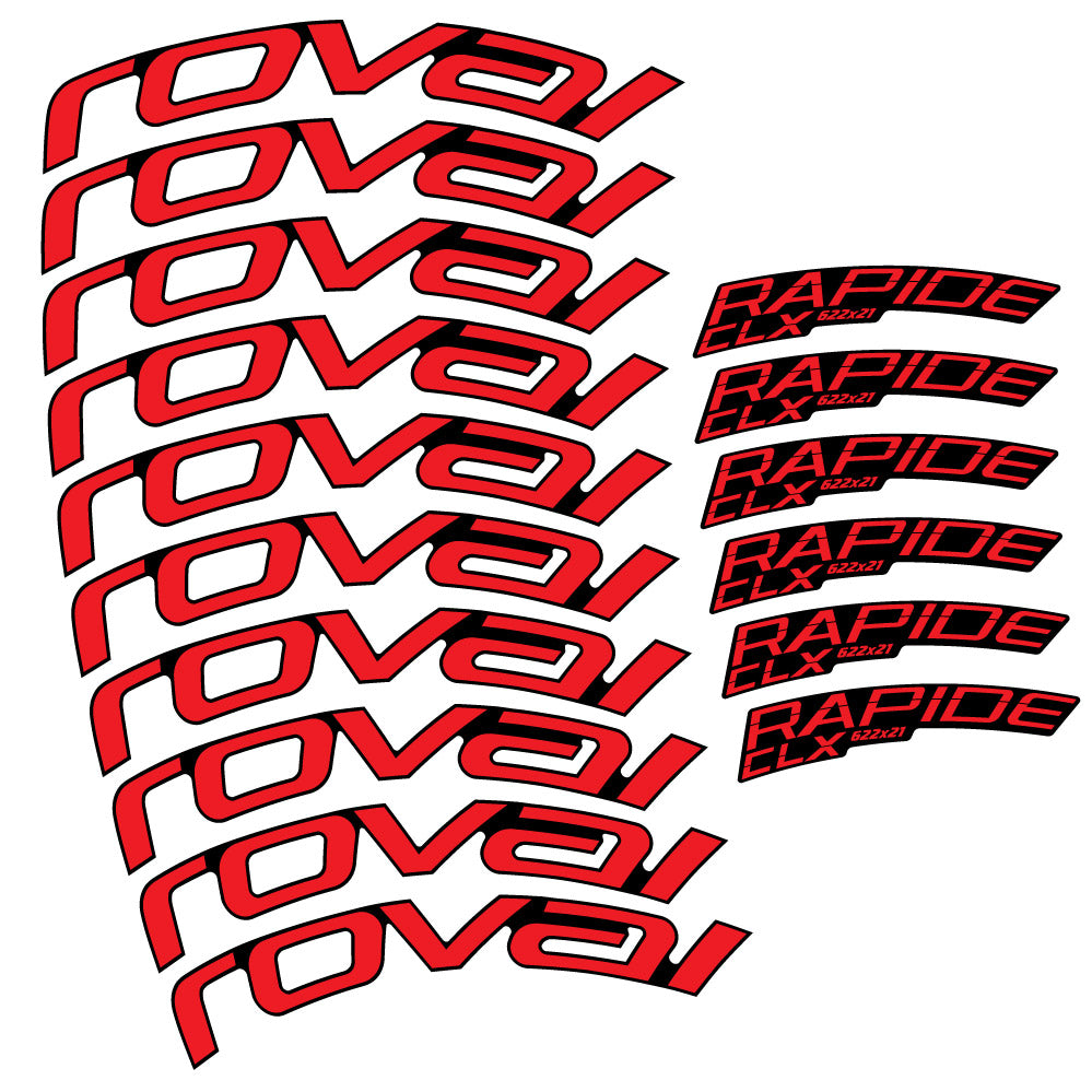 Adesivi Cerchi Bici da Corsa Roval Rapide CLX 2 51+60 mm in vinile