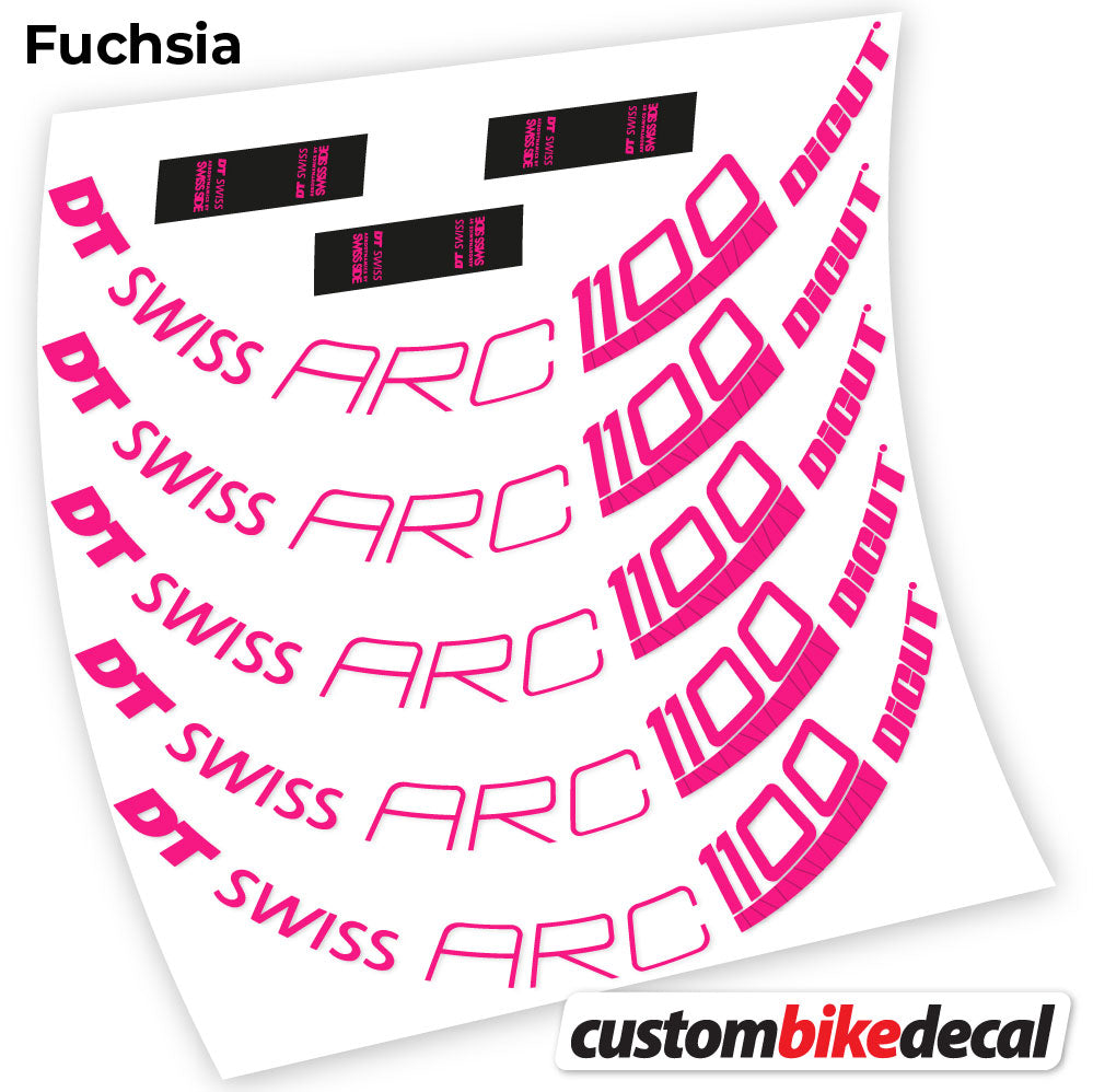 Adesivi Cerchi Bici da Corsa DT Swiss ARC 1100 Dicut 80 80 mm in vinile - Fucsia
