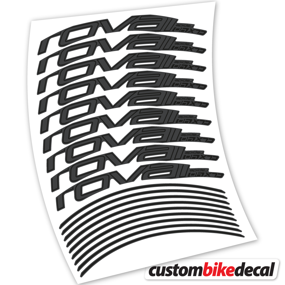 Adesivi Cerchi Bici da Corsa Roval Rapide CLX40 Track brake 40 mm in vinile - Grigio Traffico