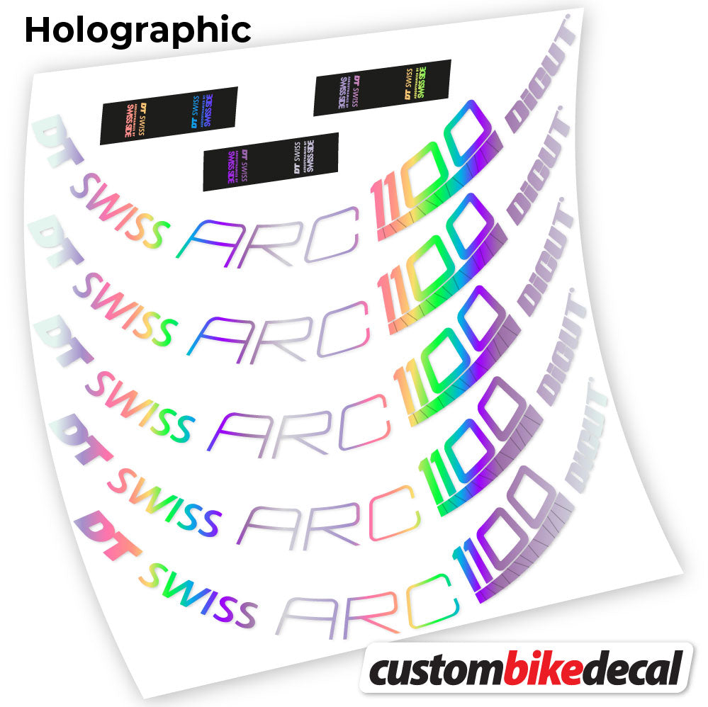Adesivi Cerchi Bici da Corsa DT Swiss ARC 1100 Dicut 80 80 mm in vinile - Olografico