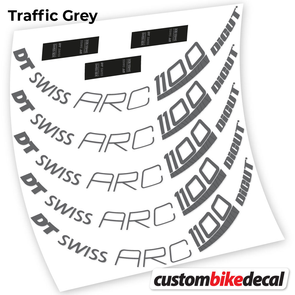 Adesivi Cerchi Bici da Corsa DT Swiss ARC 1100 Dicut 80 80 mm in vinile - Grigio Traffico
