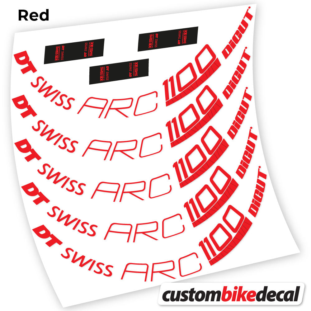 Adesivi Cerchi Bici da Corsa DT Swiss ARC 1100 Dicut 80 80 mm in vinile - Rosso