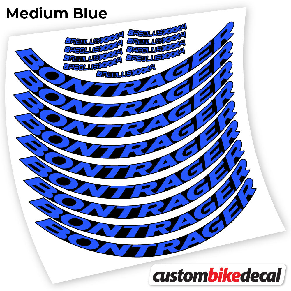 Adesivi Cerchi Bici da Corsa Bontrager Aeolus XXX4 Disc 45 mm in vinile - Blu Medio
