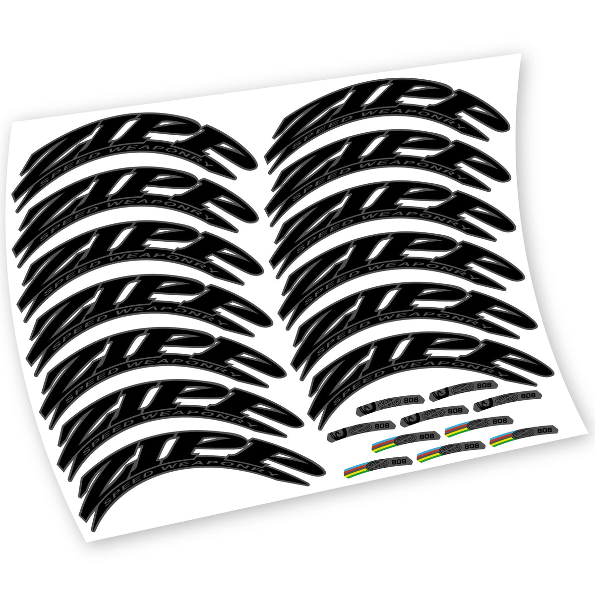 Adesivi Cerchi Bici da Corsa Zipp 808 88 mm in vinile