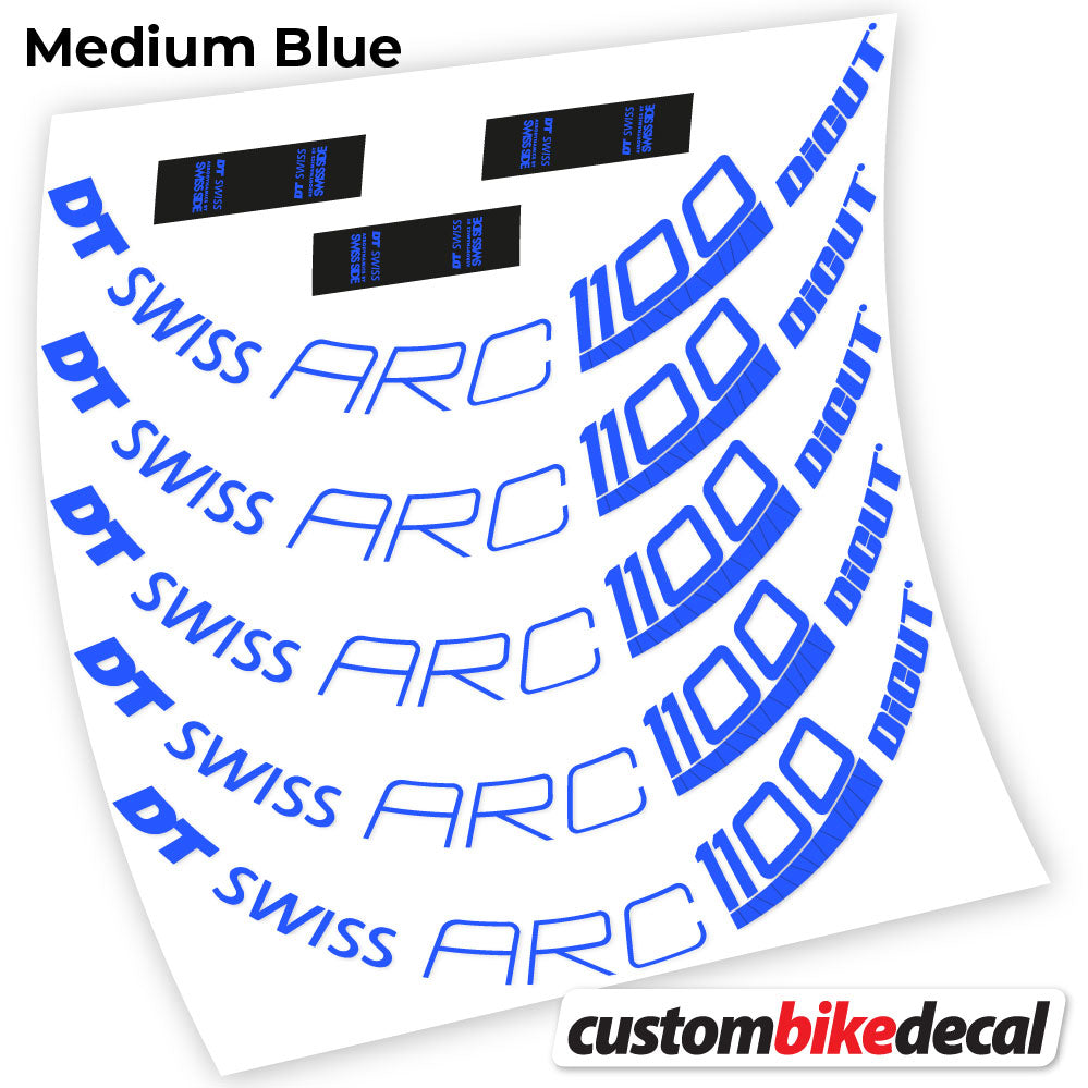 Adesivi Cerchi Bici da Corsa DT Swiss ARC 1100 Dicut 80 80 mm in vinile - Blu Medio