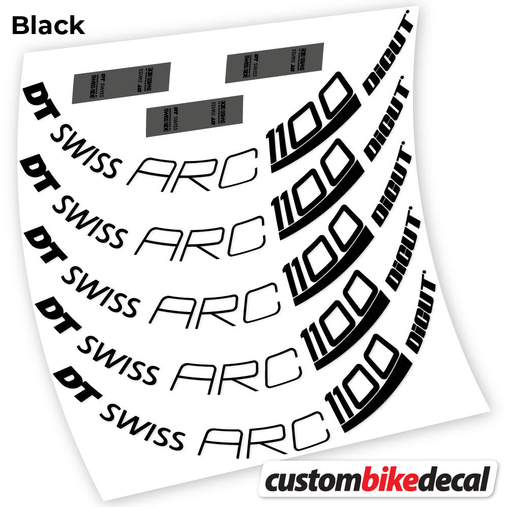 Adesivi Cerchi Bici da Corsa DT Swiss ARC 1100 Dicut 80 80 mm in vinile - Nero