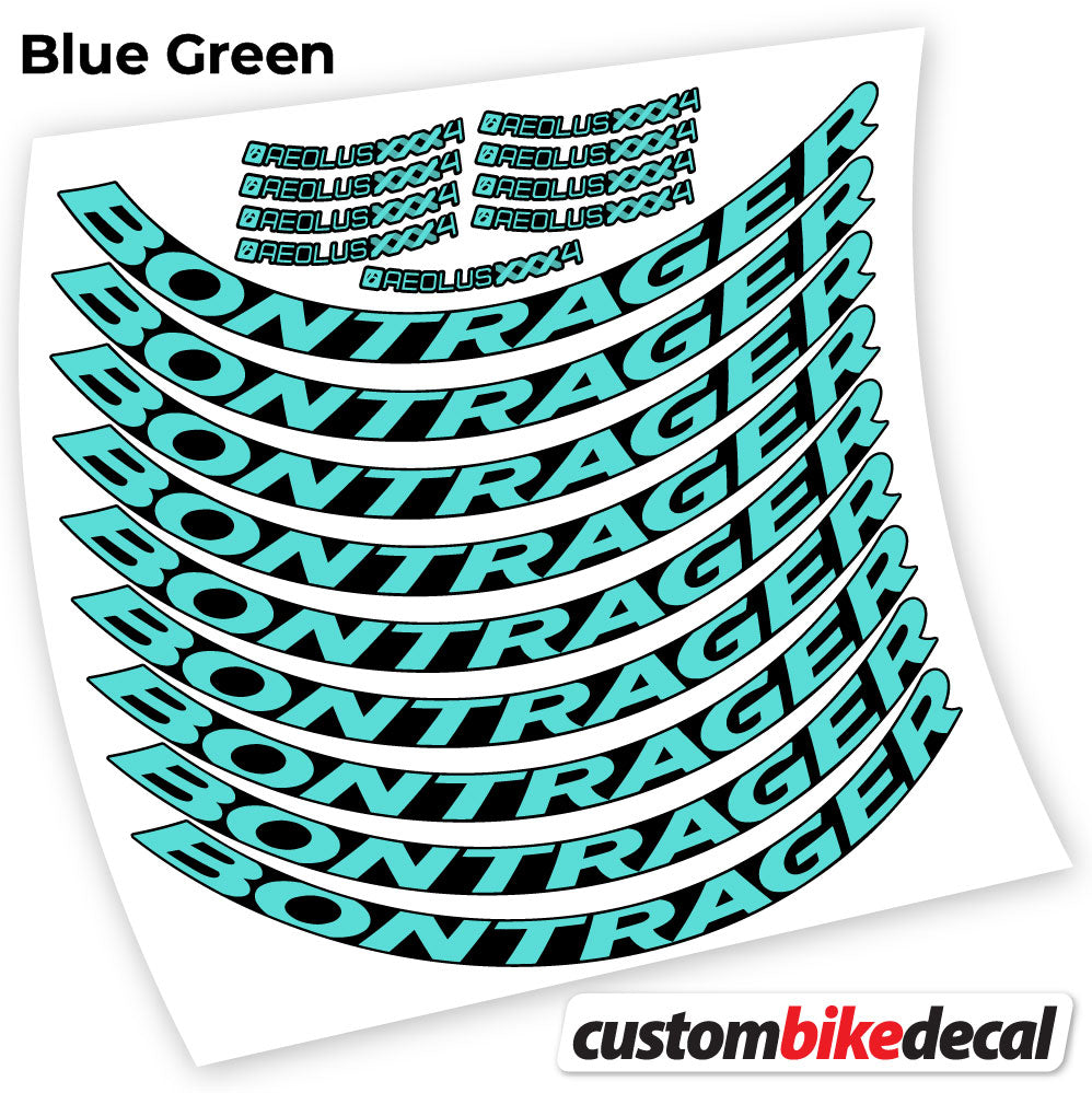 Adesivi Cerchi Bici da Corsa Bontrager Aeolus XXX4 Disc 45 mm in vinile - Verde Acqua