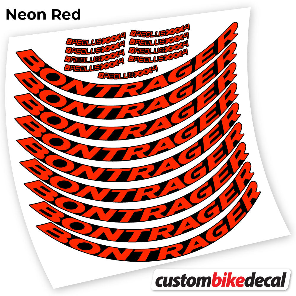 Adesivi Cerchi Bici da Corsa Bontrager Aeolus XXX4 Disc 45 mm in vinile - Rosso Neon