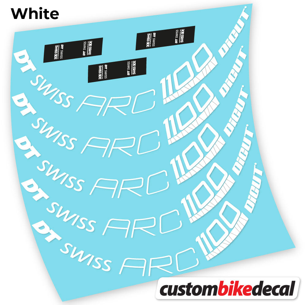 Adesivi Cerchi Bici da Corsa DT Swiss ARC 1100 Dicut 80 80 mm in vinile - Bianco