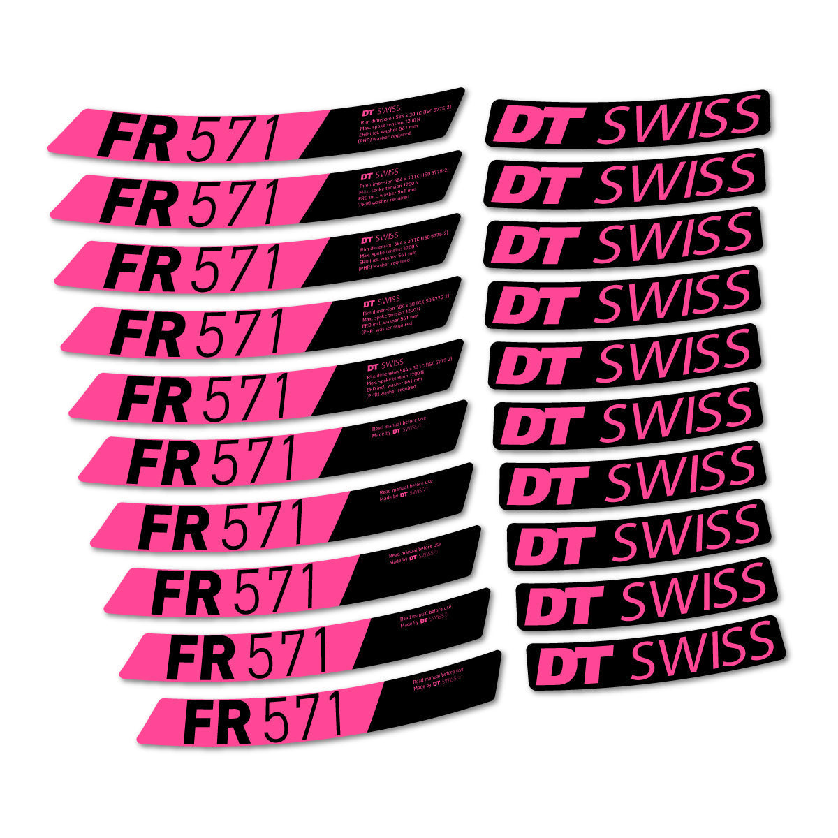 Adesivi Cerchi MTB DT Swiss FR 571x 2025-2026 in vinile - Rosa Confetto
