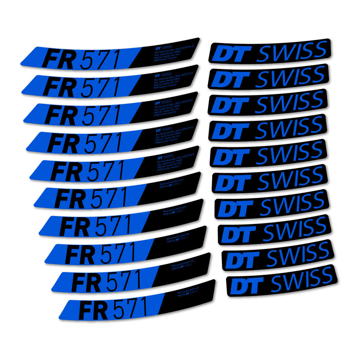 Adesivi Cerchi MTB DT Swiss FR 571x 2025-2026 in vinile - Blu Mare