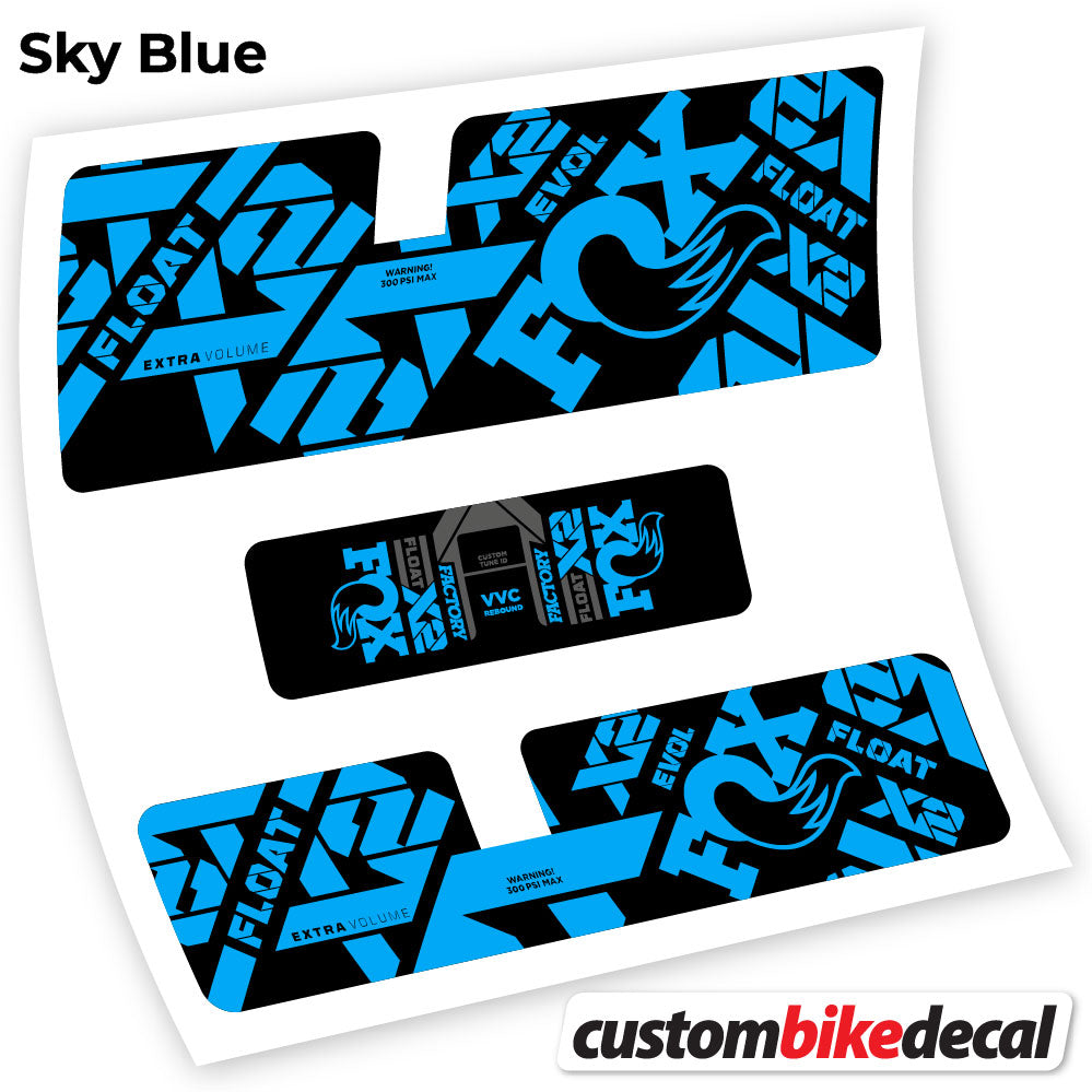 Adesivi Ammortizzatore Fox X2 Factory 2021 in vinile - Azzurro Cielo
