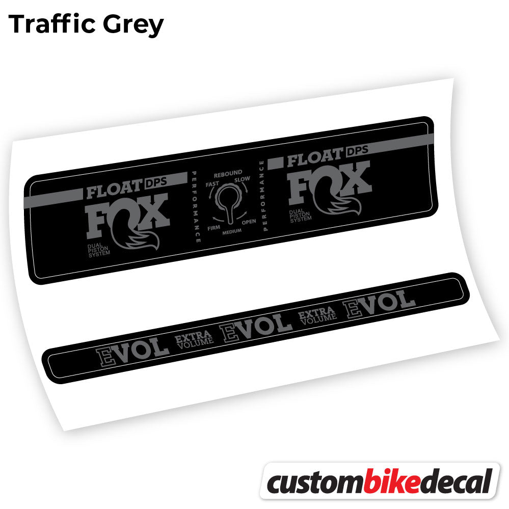 Adesivi Ammortizzatore Fox Float DPS Performance in vinile - Grigio Traffico