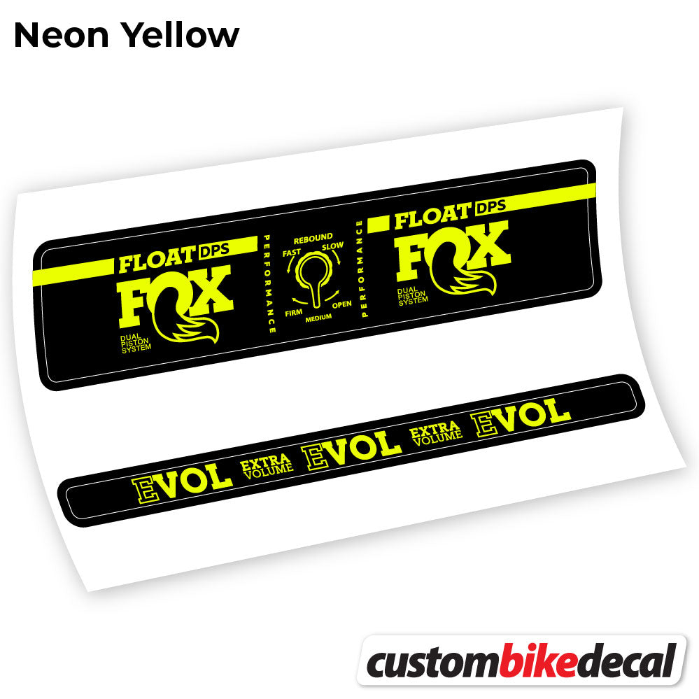 Adesivi Ammortizzatore Fox Float DPS Performance in vinile - Giallo Neon