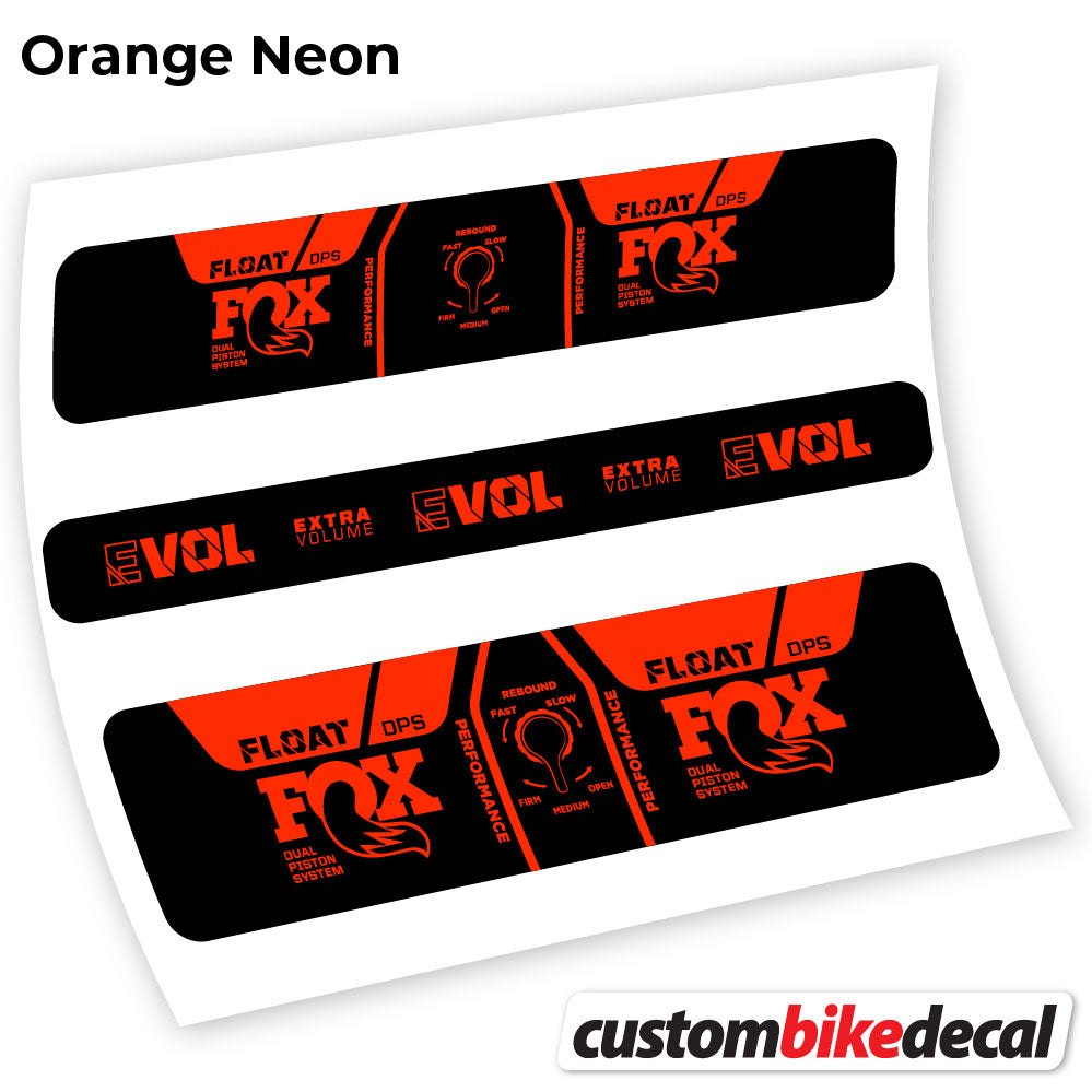 Adesivi Ammortizzatore Fox DPS Performance 2021 in vinile - Arancione Neon