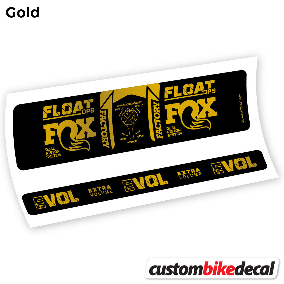 Adesivi Ammortizzatore Fox DPS Factory 3Pos 2021 in vinile - Oro