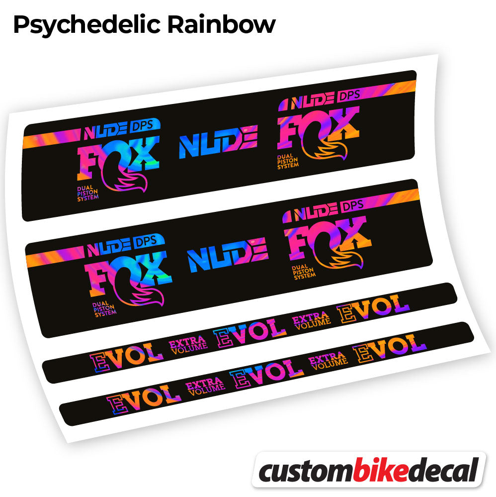 Adesivi Ammortizzatore Fox Nude DPS in vinile - Arcobaleno Psichedelico