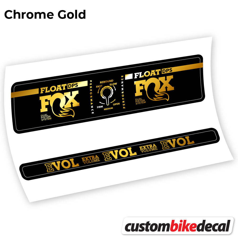 Adesivi Ammortizzatore Fox Float DPS Performance in vinile - Oro Cromato