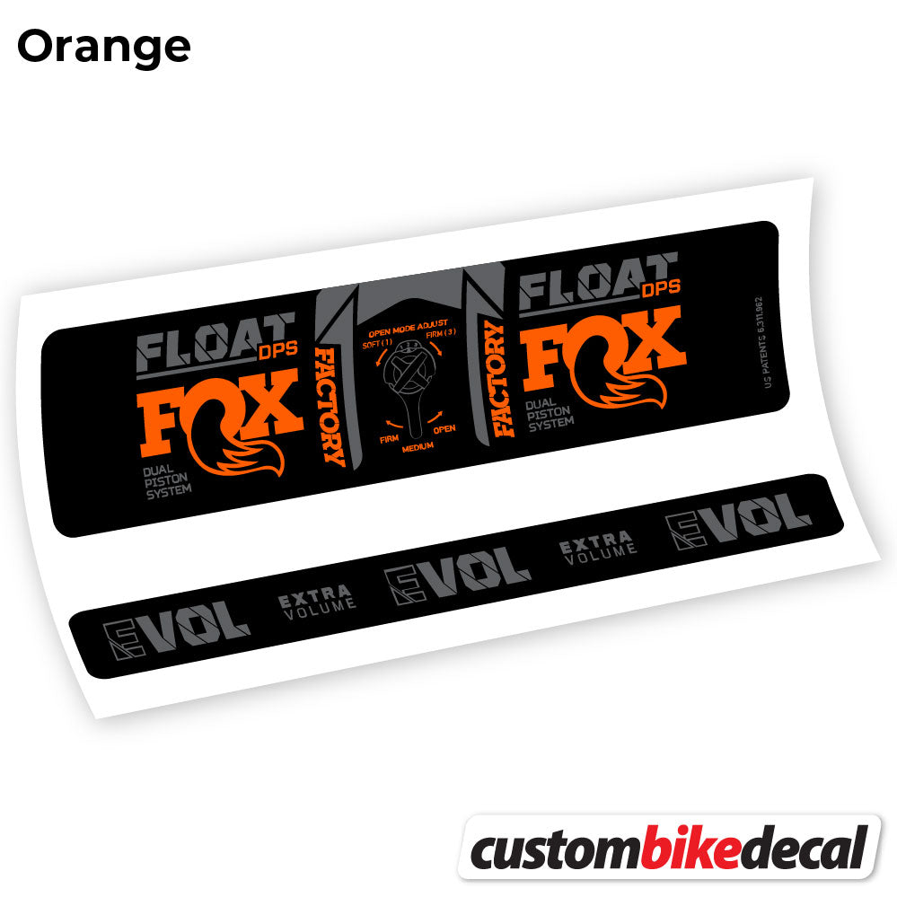 Adesivi Ammortizzatore Fox DPS Factory 3Pos 2021 in vinile - Arancione