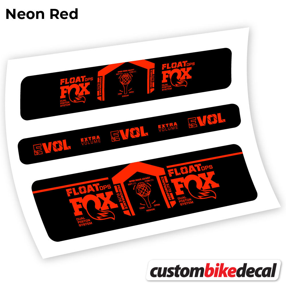 Adesivi Ammortizzatore Fox DPS Elite 2021 in vinile - Rosso Neon