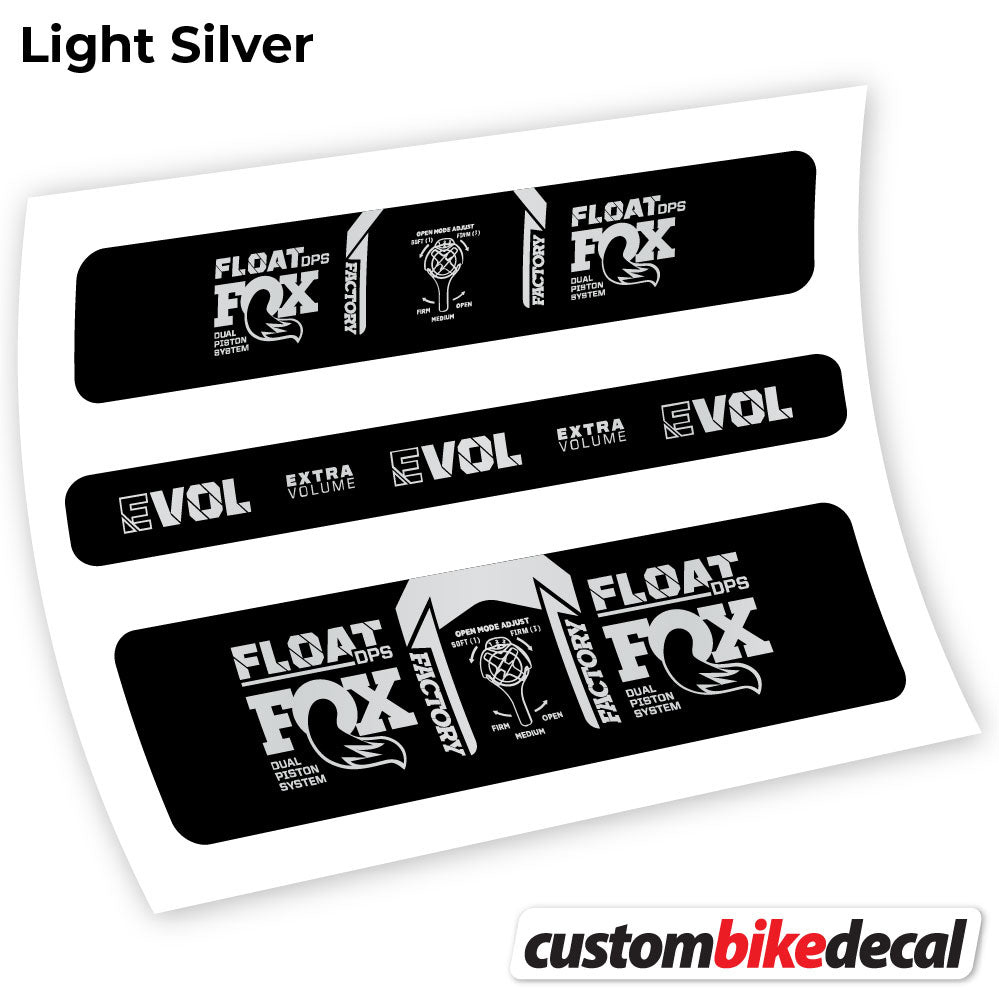 Adesivi Ammortizzatore Fox DPS Factory 2021 in vinile - Argento Chiaro